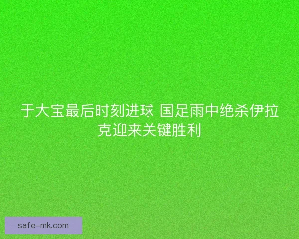 于大宝最后时刻进球 国足雨中绝杀伊拉克迎来关键胜利